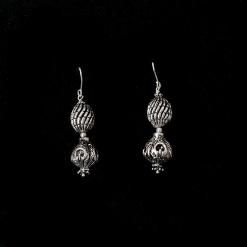 Double Carved Ball Earrings