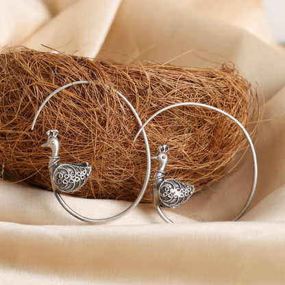 Peacock Hoop Earrings