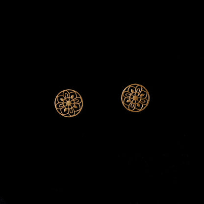 Gold-Tone Flower Cutwork Studs, Small