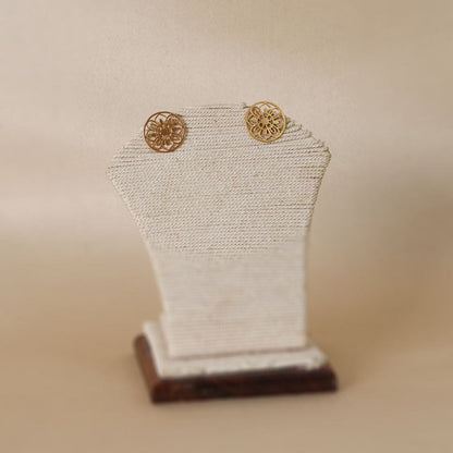 Gold-Tone Flower Cutwork Studs, Small
