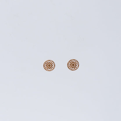 Gold-Tone Flower Cutwork Studs, Small