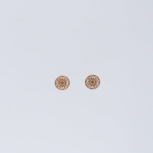 Gold-Tone Flower Cutwork Studs, Small