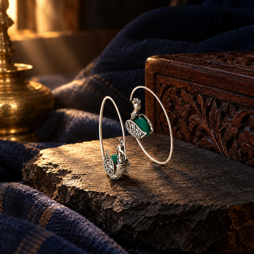Peacock Hoop Earrings