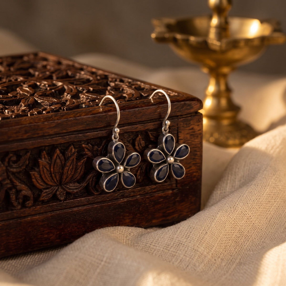 Hydro Blue Sapphire Hook Earrings